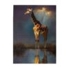Honozo Sunset Savannah Tall Giraffe Wooden Puzzle, 500-Piece Jigsaw for Adults, Unique Tropics Animal Oil Art, Brain Challenge