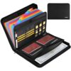 Hontom Accordion File Organizer with 5200℉ Heat Insulated, Fireproof Document Organizer with Handle, Business Home Portable Fireproof Safe File Folder with Zipper (13 Pocket，Colorful, Black)