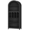 HOOBRO 70.9" Tall Arched Bookcase, Wooden Open Display Shelves, Black