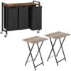 HOOBRO Laundry Sorter 3 Sections and Folding TV Tray Tables Set of 2 Bundle BF76XY01-BG25BZ01