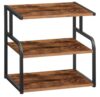 HOOBRO Printer Stand, 3-Tier Desktop Printer Table, Under Desk Printer Storage Office Organizer, Storage Rack with Adjustable Shelf, for Home Office, Kitchen, Living Room, Rustic Brown BF06PS01