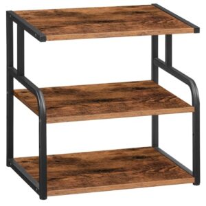 HOOBRO Printer Stand, 3-Tier Desktop Printer Table, Under Desk Printer Storage Office Organizer, Storage Rack with Adjustable Shelf, for Home Office, Kitchen, Living Room, Rustic Brown BF06PS01