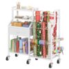 HOOBRO Wrapping Paper Storage Cart, Rolling Gift Wrap Station with Drawer