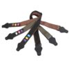 HOODANCOS Adjustable Electric Bass Guitar Strap with Built-in Pick Holder Lightweight Nylon Guitar Strap Includes 3 Picks Black Color Random Color