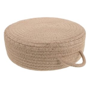 HOOWIFFY Japanese Tatami Floor Cushion Made of Natural Beige Rope with Tightly Woven Construction and Shape Retention, for Meditation and Tea Ceremonies, 11.8x4 Inch Sitting Mat