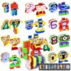 HOPANDOS Animal Number Robots Transforming Toys 10-in-1 – STEM Learning Toys for Kids Ages 3+, Number Blocks with 10 Digital Cards, Convertible to Mega Robot (ABC Zoo Series)