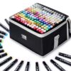 Hopesky 168 Colors Alcohol Markers - Dual Tip Permanent Art Markers Set for Coloring Drawing Painting, Fine and Chisel Tip Alcohol Based Pens with Carrying Case for Adult Artists