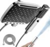 HOPOPRO 2-in-1 High Pressure Rain Shower Head with Handheld, Chrome Dual Showerheads with Hose, Tool-Free Install