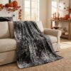 Horaldaily Halloween Flannel Blanket Throw,Black Spider Web Hallowmas Soft Fuzzy Plush Cozy Fleece Blankets for Couch Sofa Bed Decor, Ideal Gifts for Kids Adults 50x60