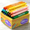 HORHIZA Twistable Silky Crayons, 2 Packs 12 Colors Washable Crayons, Non-Toxic Jumbo Art Drawing Crayon, Easy Grip Coloring Pen for Kids 3 and Up, Classroom & Birthday Gift for Boys and Girls