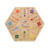 HOROW Wahoo Board Game Wooden Original Board Game 15 inch Classic 2 Side Painted Fast Track Game for 4 Player and 6 Player with 30 Marbles,6 Dices for Family Game Night