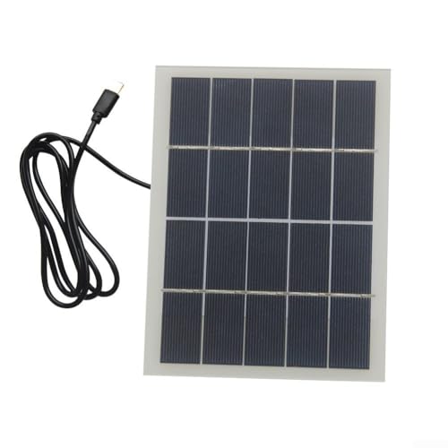 Hosrivae 3W Solar Panel Charger 5V USB Output for Outdoor Garden Lights and Mobile Phones, Portable Polycrystalline Silicon for battery Maintainer with 1.5M Cable, Lightweight 170x130mm for Camping