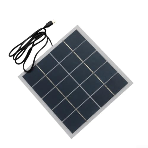 Hosrivae 4W 5V Solar Charging Panel, Polycrystalline Silicon Solar for battery Charger for 3.7V-5V Devices, Portable for mini Panel for Garden Lights, Camping, for Outdoor Power