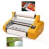 Hot Cold Laminating Machine, 1.5m/min Doubel Side Cold Hot Laminator with 4 Thick Rubber Rollers, Adjustable 0-140℃ Temperature and Pressure, 330mm Paper Input Width,3 Minu Warm-up, for Photos