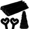 Hotop 30 Pcs Extra Thick Pipe Cleaners 30mm Chenille Stems Jumbo Pipe Cleaners Supplies for Beginners DIY Supplies Decorations(Black,12 Inches)