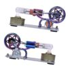 Hot Stirling Engine Model Zinc Alloy Base with Bulb Six Pointed Star Flywheel DIY Educational Science Experiment Tool for Teacher Adults Kids School Office Decor (Multicolor)