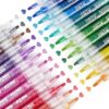 HOTU Glitter Acrylic Paint Markers, 24 Colors Sparkle Paint Pens with 1–2mm Bullet Tip for Rock Painting, Wood, Ceramic, Canvas, Glass, Plastic, Cards & DIY Crafts