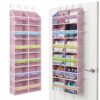 Housables Weekly Clothes Organizer for Kids, Days of the Week Clothes Organizer, Kids Closet, Daily Outfit Storage, Monday through Friday Clothing, Weekday, School, Hanging, Over Door, 12 Shelf, Pink