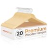 HOUSE DAY Premium Wooden Hangers 20 Pack - Heavy Duty & Durable Coat Hanger