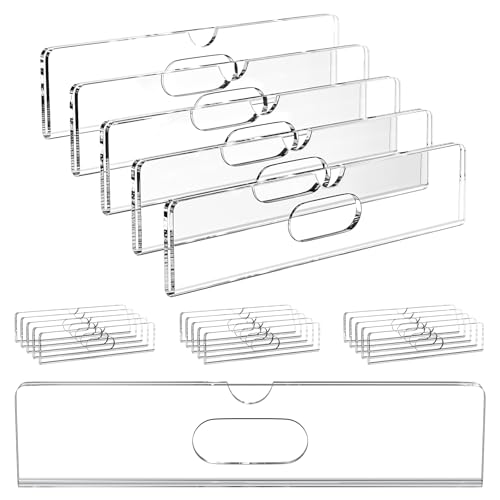 HOUSEDOMO Nameplate for Doors with Adhesive Tapes - 20 Pack 2x8 Inch Clear Acrylic Office Door Name Plate Classroom Wall Name Plate Holder Horizontal Nameplate Holder Plastic Sign Frame