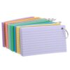 Housoutil 9pcs Ruled Index Cards Notebook with Iron Ring Binder, Portable Horizontal Lined Note Cards Made of Paper, for Quick Reference and Home Writing Tasks Random Color