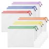 HOUYEE A3 Mesh Zipper Pouch Bags 12 Pack, Large Waterproof Mesh Zipper Bags, Reusable Plastic Zipper Pouches for Organizing, Puzzle Storage Bags, Board Game, Document File, Travel, Office & Home