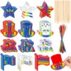 HOWAF 36pcs USA Patriotic Crafts 4th of July 250th Annicersary Scratch Paper Art Kit, Red White Blue Rainbow Scratch Off Cards for 1776-2026 School DIY Drawing Project Supplies