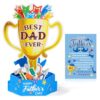 HOWAF Pop Up Father's Day Card, Best Dad Ever Trophy 3D Cards, Happy Fathers Day Greeting Card from Daughter Son Wife, Fathers Day Gift Cards for Dad Daddy Grandfather Husband Man