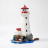 HoyoBrix Coastal Lighthouse Building Blocks with Rotatable LED Light, Seaside Hut, Mini Boat & Ocean Rock Base, DIY Display Model STEM Gift for Adult Hobbyists