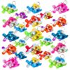 HOZKEAP100 Packs Bulk Small fish Mini Pop Fidget Key Chain， Birthday Party Favors Supplies and Classroom summer Student Gifts