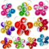 HOZKEAP 10 Packs Bulk Flowers Fidget Mini pop Keychain Rainbow Toy for Friend Birthday Party Favors Children Kids summer Students Small Prize Gift