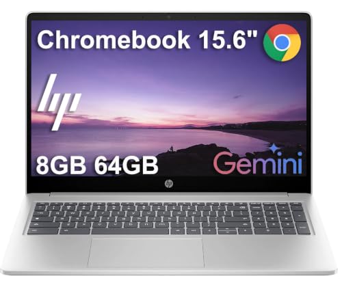 HP Chromebook 15 Laptop (15.6" Anti-Glare, Intel N200, 8GB DDR5 RAM, 64GB eMMC), 4-Core(> i3-1115G4), Numeric KB Home & Students, Wi-Fi, Webcam, Long Battery Life, Chrome OS (Renewed)