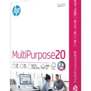 HP Printer Paper | 8.5 x 11 Paper | MultiPurpose 20 lb | 1 Ream - 500 Sheets | 96 Bright | Made in USA - FSC Certified | 112000PR