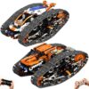 HPROMOT 2 in 1 STEM Crawler Robot Building Kit, App & 2.4G Remote Control Transformable Tracked Vehicle Coding Technic Blocks, Educational Engineering Science Gift for Boys Girls Ages 8-14