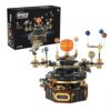 HPROMOT Motorized Solar System Orrery Building Set, Space STEM Gift for Teens & Adults, 8 Rotating Planets Astronomy Model, Dual Manual & Electric Modes Vintage Desktop Decor (1098PCS)