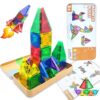 Hqyib Mini Magnetic Tiles Travel Magnetic Tiles, 26 PCS Magnetic Building Blocks Set with Strongest Magnets, Travel Toys Christmas Toy Gift Ages 3-5 5-7 4-8 Boys and Girls