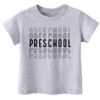 hrcfbk Repeating Preschool Toddler Baby Boys Girls Back to School Shirt First Day of Preschool T-Shirt (Light Grey Repeating Preschool,4-5T)