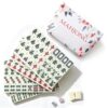 HSIWHV Mini Mahjong Travel Set, 146 Pcs Portable Travel Mahjong Set with Storage Bag and Instruction Manual for Adults Beginners Family Gatherings and Travel