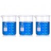 HUAOU 250ml Glass Beaker Set 3Psc Low Form 3.3 Borosilicate Glass Graduated Measuring Lab Beakers