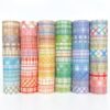Huatsing 60 Patterned Washi Tape Rolls, 15mm Decorative Paper Tape with Strong Adhesion for Journaling,Junk Journal, Scrapbooking, Planner & Craft Projects(1)