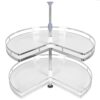 Hubxinly 2 Tier Kidney Corner Lazy Susan Adjustable Height