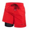 Hudson & Finley Mens Premium Swimming Trunks with Liner - 2 in 1 Quick Dry Mens Hybrid Swim Shorts for Beach, Gym, & Biking (US, Alpha, Medium, Regular, Regular, Red)