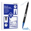 HUIHUIBI 10 Pack Blue Dual Tip Drawing Pens, 0.4mm Fineliner & 1-6mm Brush Tip Markers, Professional Drawing Markers for Sketching, Drawing, Calligraphy, Journaling and Illustration