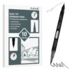 HUIHUIBI 10 Pack Gray Dual Tip Drawing Pens, 0.4mm Fineliner & 1-6mm Brush Tip Markers, Professional Drawing Markers for Sketching, Drawing, Calligraphy, Journaling and Illustration