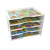 Huivyra 5 Tier Puzzle Organizer Rack, Space Saving Tabletop Layered Storage Shelf for Completed & in-Progress, Flat & Thick Puzzles, Board Game Organizer