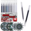HUJUGAKO Glitter Gel Pens,10 Colors Grey Sparkle Gel Pens Set,500% More Gel Ink Pens for Coloring Books,Journaling, Drawing,Scrapbooking & DIY Crafts, Smooth Writing