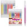 HUJUGAKO Macaron Gel Pens for Adult Coloring Books,Artist Colored Gel Pen with 500% More Ink, Canvas Bag Case. Perfect for Drawing Doodle Crafts Journaling Planner