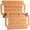 Hulats Learn to Write: Portable Wooden Alphabet Letter Tracing Sensory Pad Board - Toddler Writing Practice for Kids Age 3-5, Montessori Toys for 3+ Year Old, Letter Tracing for Kids 3-5 Writing Tools