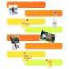 HULAVO 8Pcs Rectangle Felt Cork Board Bar Strips with 35 Pushpins, Self-Adhesive Bulletin Board Strips for Office School Home Wall Decor Stickers Memos Schedules Photos Display -Gradual Orange