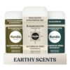 Humble Aluminum-Free Deodorant for Women & Men, Earthy Scents Variety Pack - Clean & Fresh Natural Deodorant Stick with Essential Oils for Long-Lasting Odor Control - 3 Pack